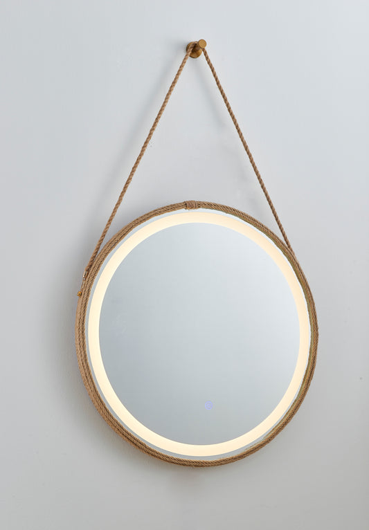 MIC-12 ΚΑΘΡΕΠΤΗΣ ΣΤΡΟΓΓΥΛΟΣ ΜΕ ΣΧΟΙΝΙ LED ΦΩΤΙΣΜΟΣ TOUCH Φ60εκ