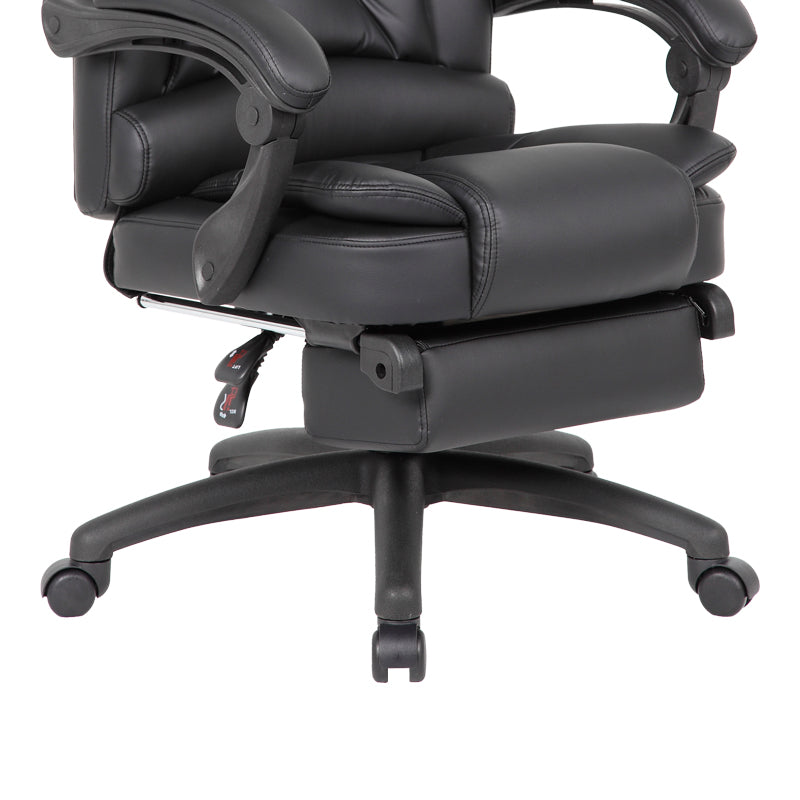 Καρέκλα Γραφείου Διευθυντή Με Υποπόδιο Acel PU Μαύρο 158X63X117.5