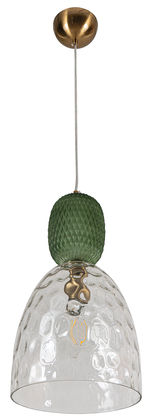 PDC 1281 GN 1/Φ ΣΦΥΡΙΛΑΤΟ ΔΙΑΦΑΝΟ ΜΕ ΔΙΑΚΟΣΜΗΤΙΚΟ ΠΡΑΣΙΝΟ ΓΥΑΛΙ 1xE27 Φ25x(45-120)