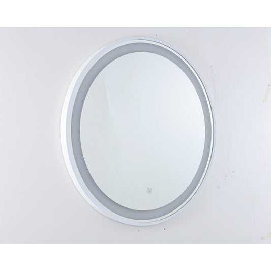 MIC-07 ΚΑΘΡΕΠΤΗΣ WH ΣΤΡΟΓΓΥΛΟΣ ΛΕΥΚΗ ΚΟΡΝΙΖΑ LED ΦΩΤΙΣΜΟ TOUCH Φ60εκ