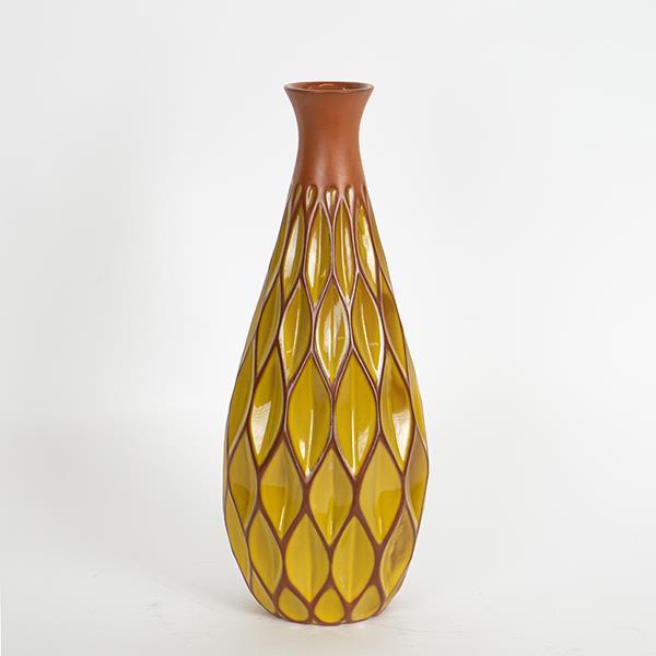 ΒΑΖΟ ΚΕΡΑΜΙΚΟ ΤΕΡΑΚΟΤΑ - ΚΙΤΡΙΝΟ 14.5x14.5x37