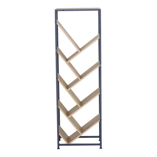 Βιβλιοθήκη Orunta Oak-Μαύρο Μέταλλο 40x26.5x125
