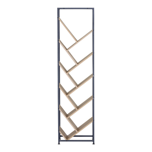 Βιβλιοθήκη Orunta Oak-Μαύρο Μέταλλο 40x26.5x150