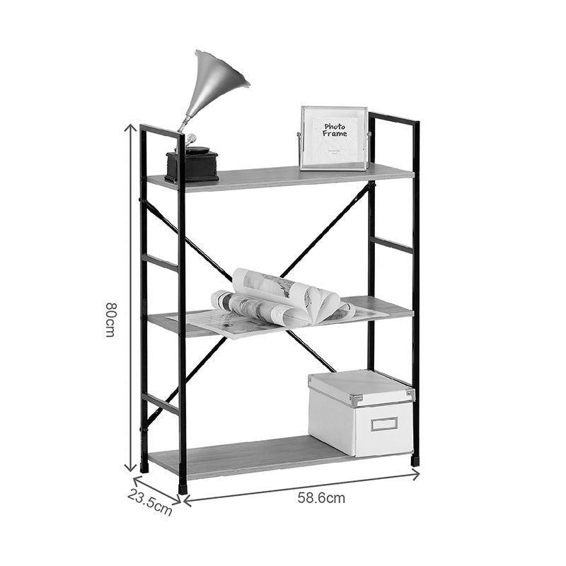 Βιβλιοθήκη-Ραφιέρα Manlo Μαύρο Μέταλλο 58.6x23.5x80