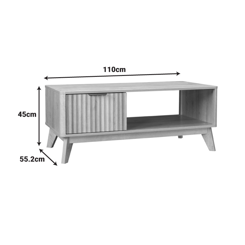 Τραπέζι Σαλονιού Hamea MDF σε Φυσική Απόχρωση 110x55,2x45