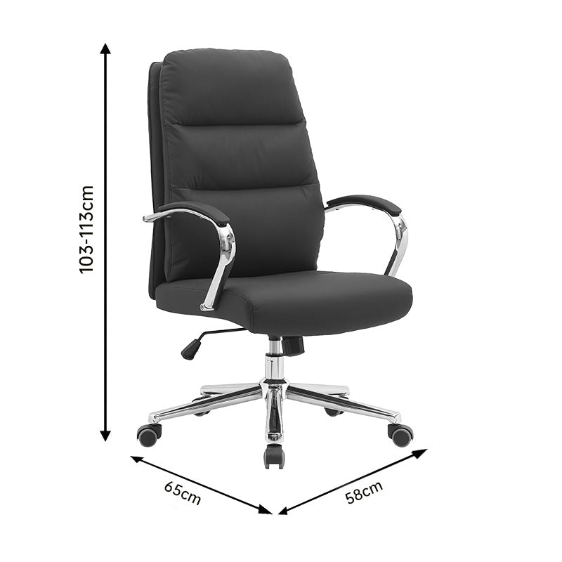 Καρέκλα Γραφείου Διευθυντή Normie PU Μαύρο 58x65x103-111