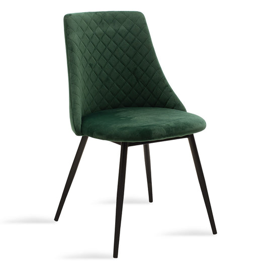 Καρέκλα Giselle Βελούδο Σκούρο Πράσινο-Μαύρο Πόδι