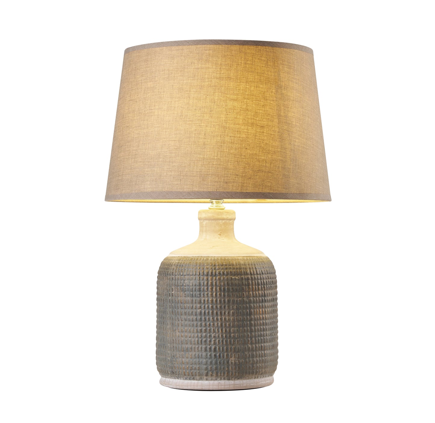 TLC 6357 ΕΠΙΤΡΑΠΕΖΙΑ ΛΑΜΠΑ ΚΕΡΑΜΙΚΗ ΒΑΣΗ ΑΝΑΓΛΥΦΗ ΑΜΠΑΖΟΥΡ ΓΚΡΙ 1xE27 Φ28x41