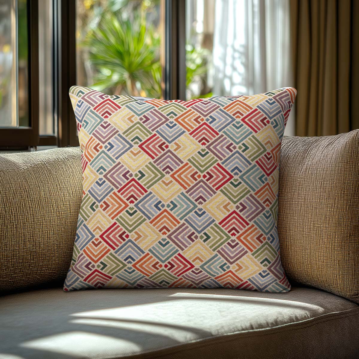 Μαξιλαροθήκη Στόφα Διαμάντια Πολύχρωμα 40x40εκ