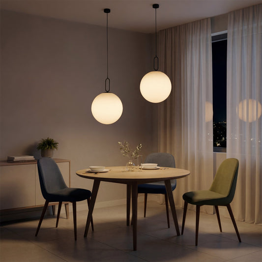 BELLISSIMO KLV-101-0375 Κρεμαστό Φωτιστικό Οροφής για Λάμπα με Ντουί E27 AC 220-240V IP20 - Μαύρο Ματ & Λευκό - Μ40 x Π40 x Υ62