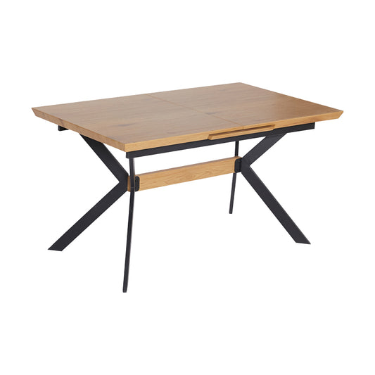 Jessamy Extendable Table MDF 43mm in Natural Color and Black Metal Leg 160/200x90x76