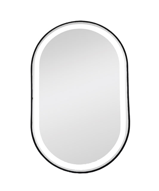 MIC-10 ΚΑΘΡΕΠΤΗΣ ΜΑΥΡΟΣ ΟΒΑΛ LED ΦΩΤΙΣΜΟΣ TOUCH 55x90εκ