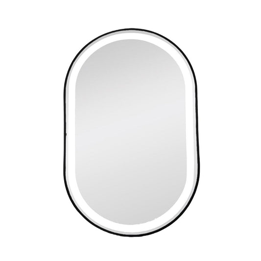 MIC-10 ΚΑΘΡΕΠΤΗΣ ΜΑΥΡΟΣ ΟΒΑΛ LED ΦΩΤΙΣΜΟΣ TOUCH 55x90εκ