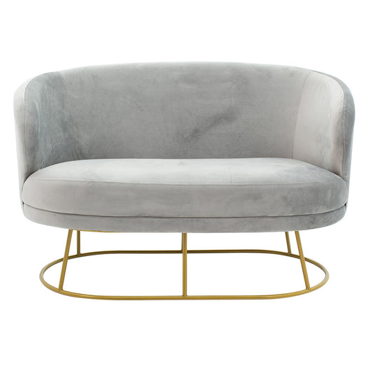 Καναπές 2θέσιος Rony Βελούδο Γκρι-Χρυσό 132x82x83