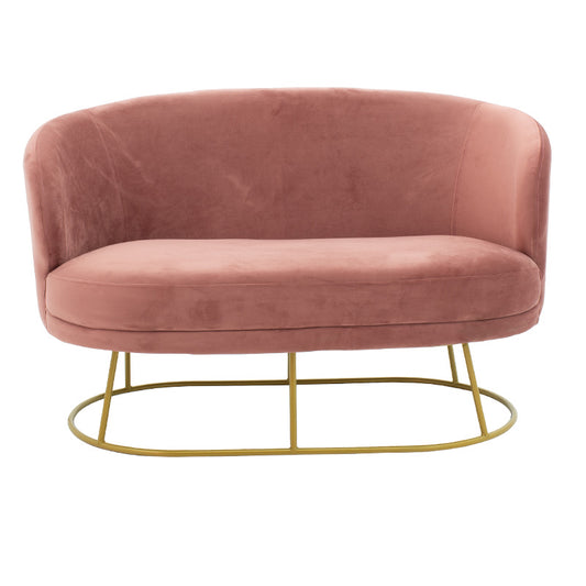 Καναπές 2θέσιος Rony Βελούδο Σάπιο Μήλο-Χρυσό 132x82x83