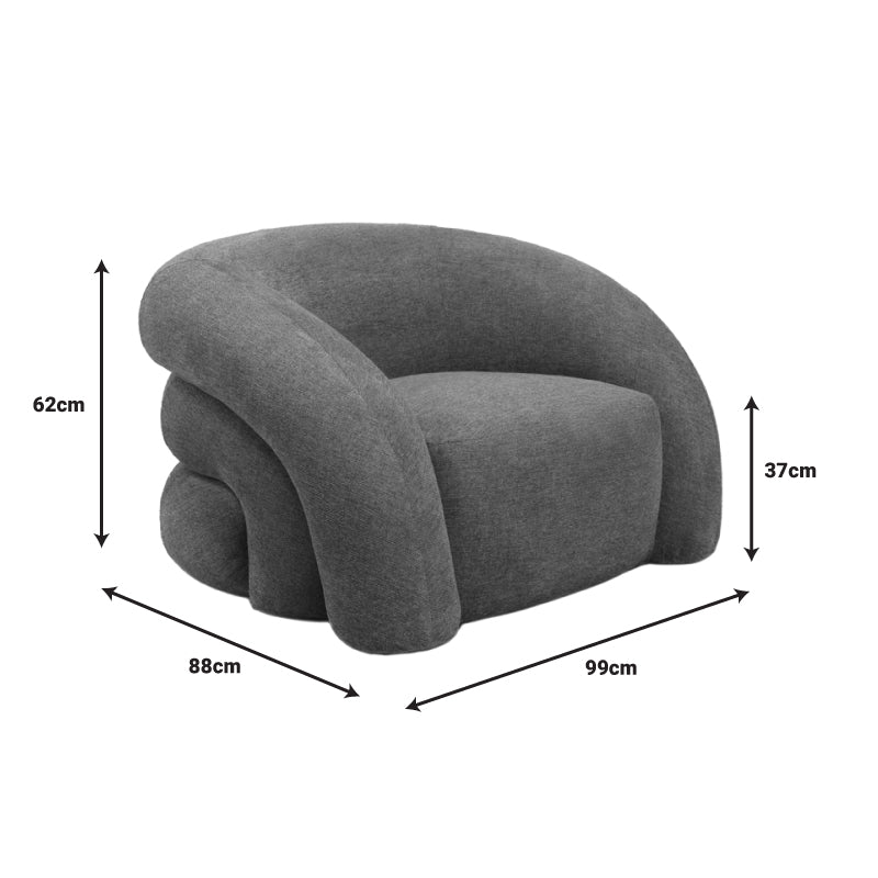 Πολυθρόνα Lexy Κρεμ Ύφασμα 99x88x62