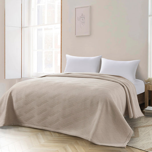 Κουβέρτα Ζακάρ Υπέρδιπλη Point Art 11175 230x270εκ Άμμου