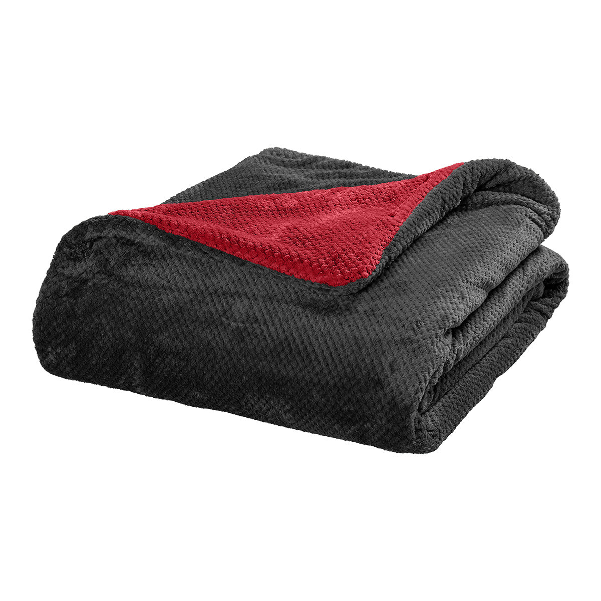 Κουβέρτα Υπέρδιπλη Διπλής Όψεως Art 11601 Jacquard Fleece 700gsm Fiesta Plus 220x240εκ Μαύρο/Κόκκινο