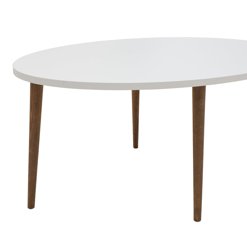 Τραπέζι Σαλονιού Barton Λευκό-Καφέ 90x45x40