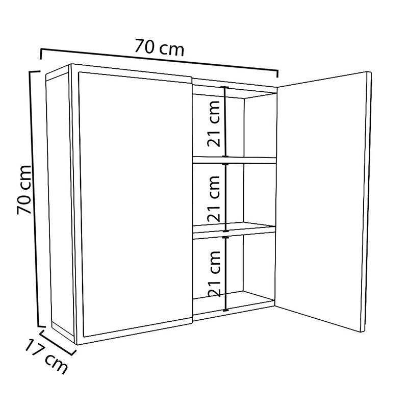Καθρέπτης Μπάνιου Poliana Λευκό 70x17x70