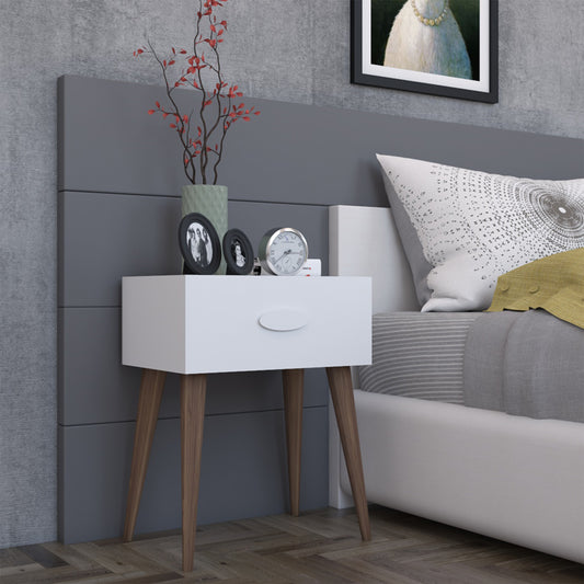 Κομοδίνο Laber με Συρτάρι Λευκό Μελαμίνης 45x30x57.5