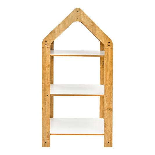 Ραφιέρα Montessori Zoilen I Λευκό-Φυσικό-Μπλε MDF 50x30x100