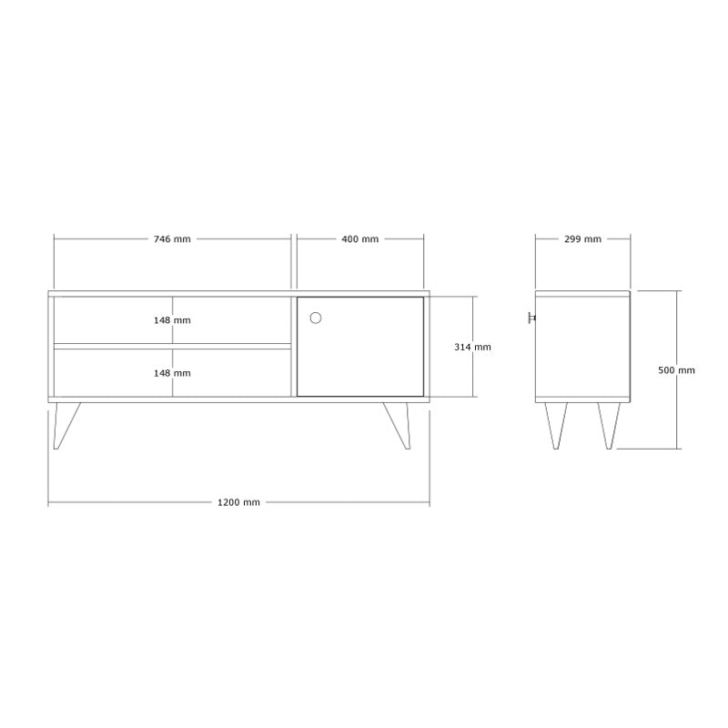 Έπιπλο Τηλεόρασης Wison σε Oak Απόχρωση 120x29x50