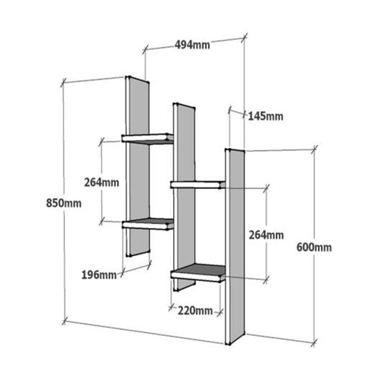 Ραφιέρα Τοίχου Tabal σε Λευκή Απόχρωση 49.4x14.5x85