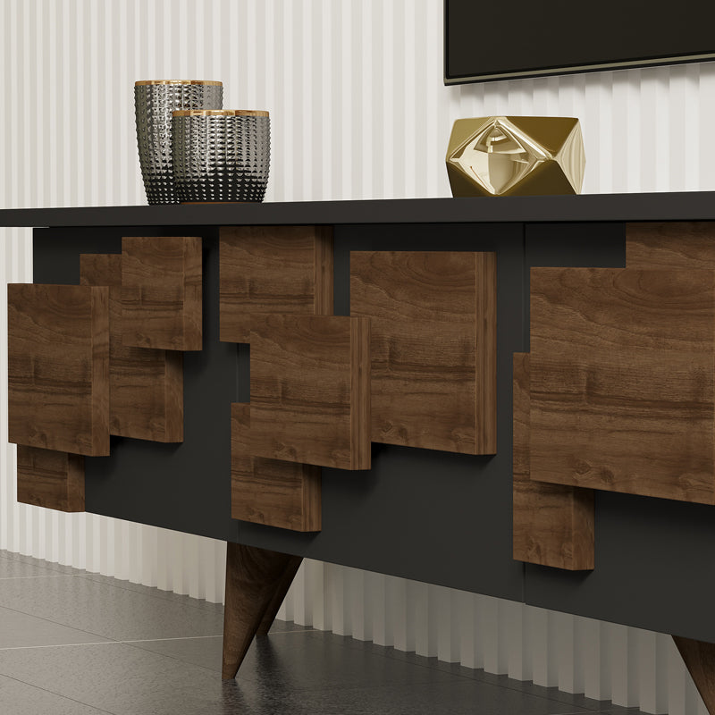 Έπιπλο Τηλεόρασης Trida Καρυδί με Ανθρακί 160x35x45
