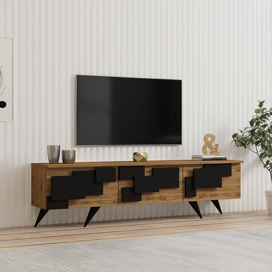 Έπιπλο Τηλεόρασης Trida Oak με Μαύρο 160x35x45