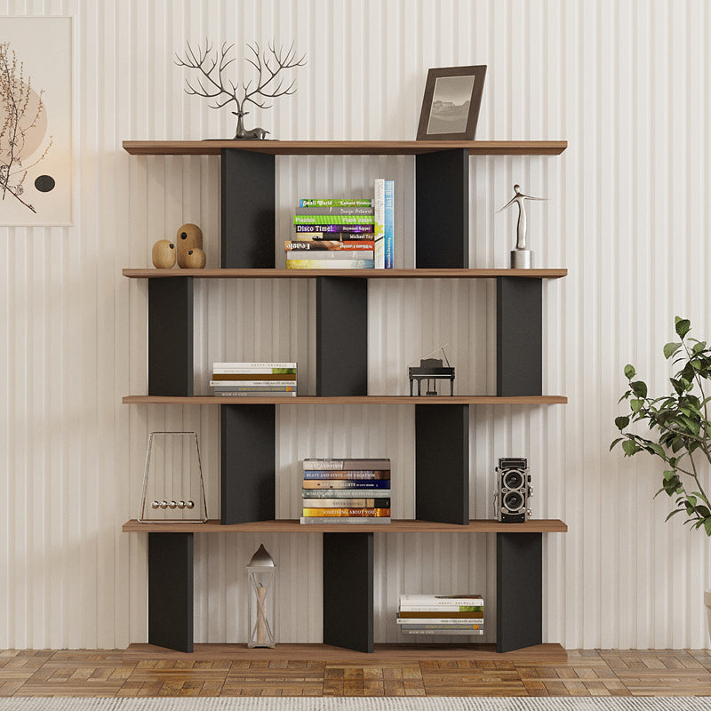 Βιβλιοθήκη Ratu Ανθρακί με Oak 120x24,6x141