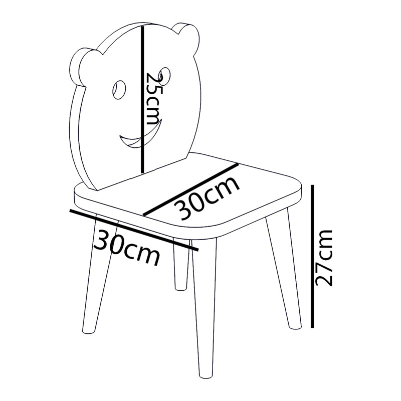 Jerry Children's Chair Blue with Natural 30x30x52
