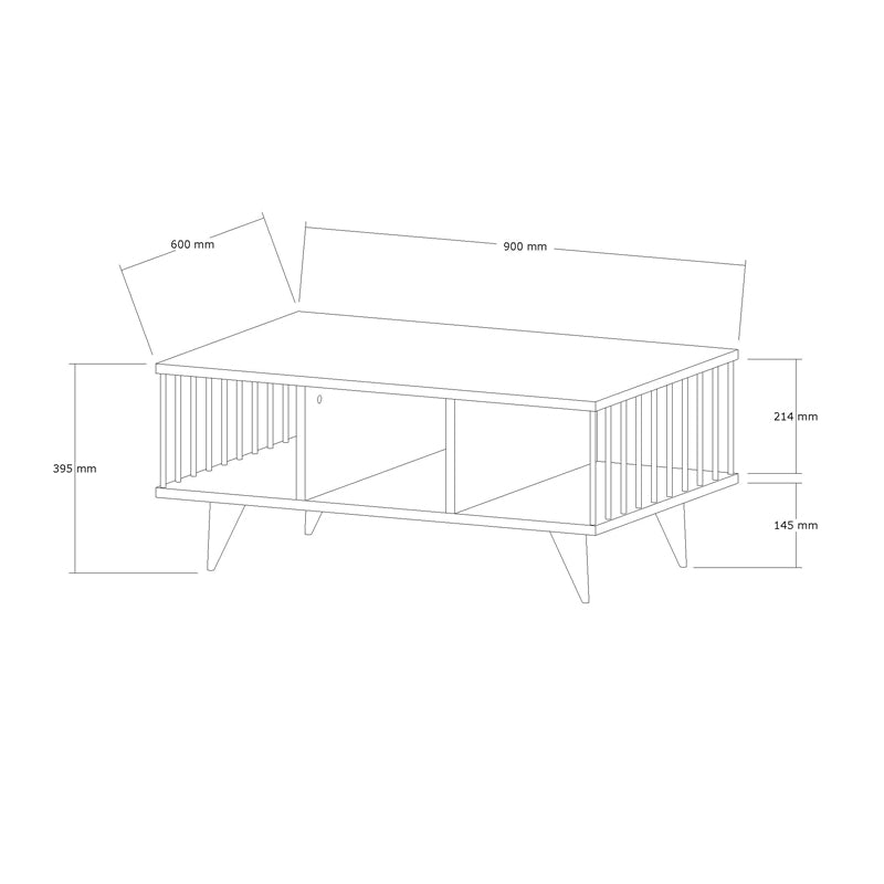 Τραπέζι Σαλονιού Pena Sonoma με Μαύρο 90x60x39,5