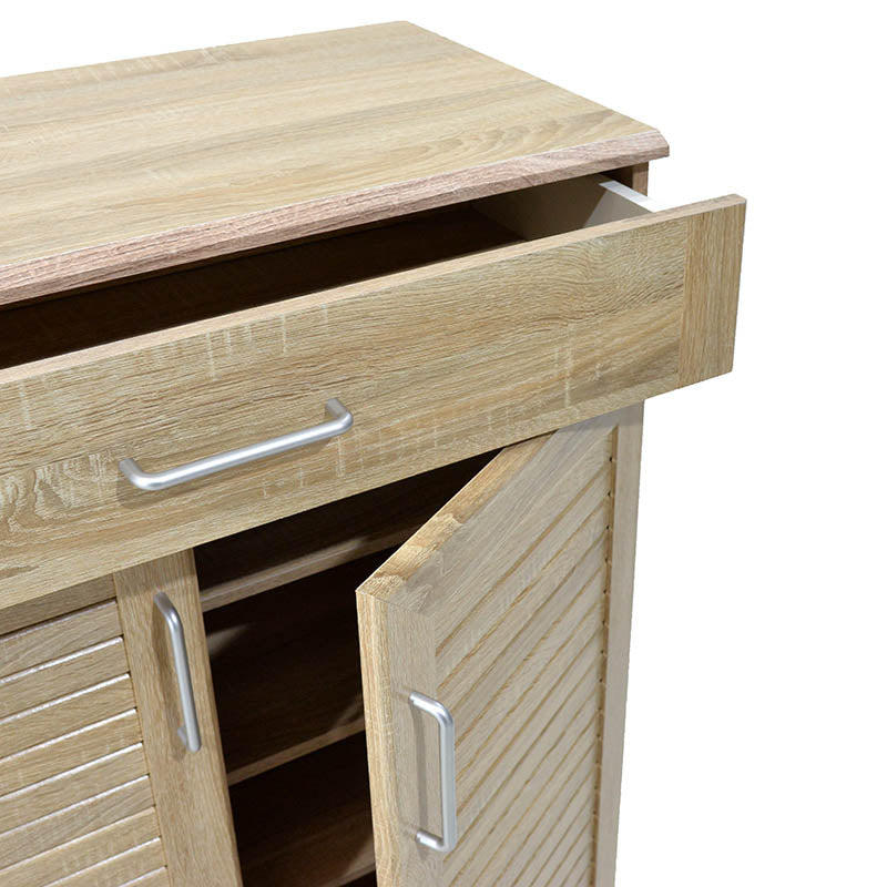 Παπουτσοθήκη με Συρτάρι 20 Ζευγών Ξύλινη Φυσική 80x37x123