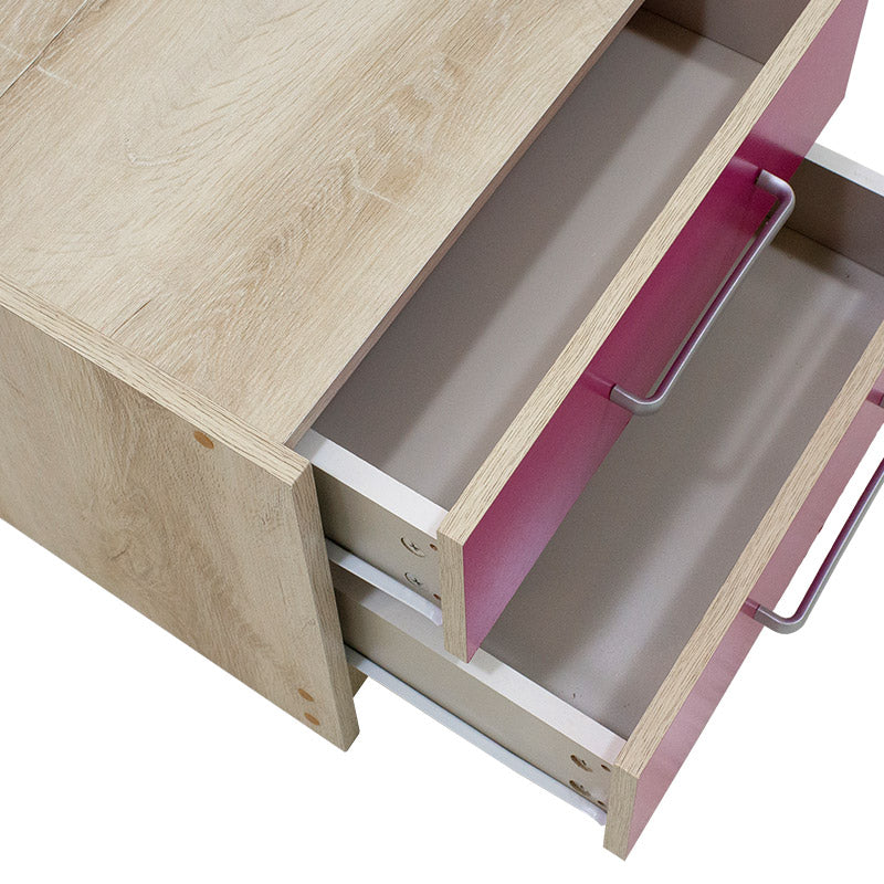 Κομοδίνο Παιδικό Looney με 2 Συρτάρια Χρώμα Castillo-Ροζ 47,5x40,5x40,5
