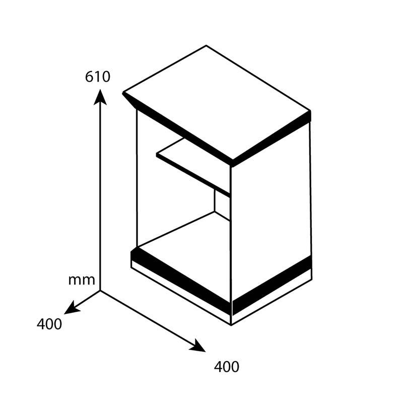 Κομοδίνο Mozart Χρώμα Καρυδί 40x40x61