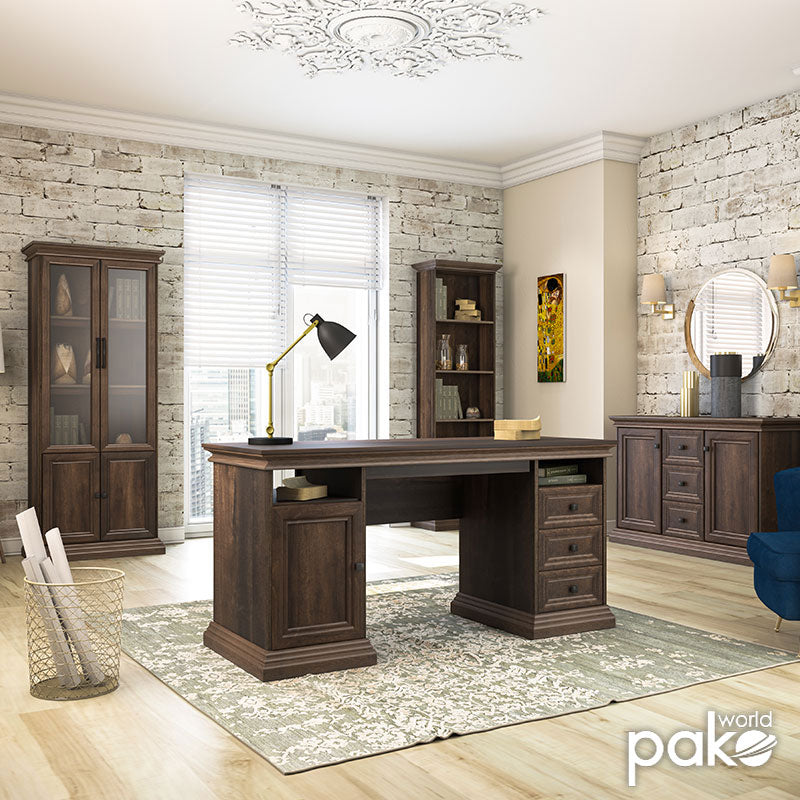 Γραφείο Εργασίας Mozart με Συρτάρια Χρώμα Καρυδί 160x60x78