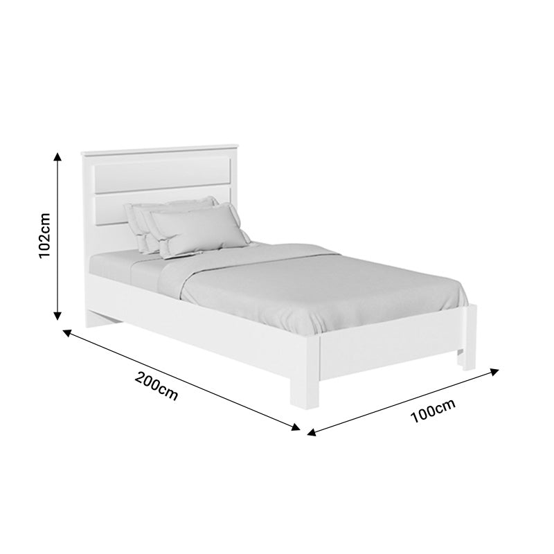 Κρεβάτι Μονό Olympus Σε Χρώμα Λευκό 100X200