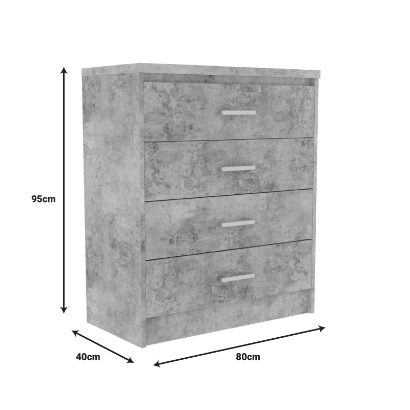 Φοιτητικό Πακέτο Επίπλων Υπνοδωματίου Olympus B Σετ 5 Τεμ σε Antique Ανθρακί Απόχρωση