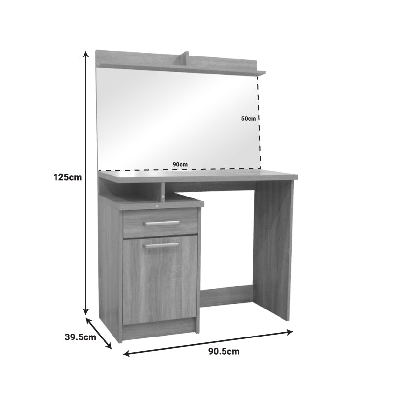 Κονσόλα Olympus με Καθρέπτη και Σκαμπό σε Φυσική Απόχρωση 90.5x39.5x75