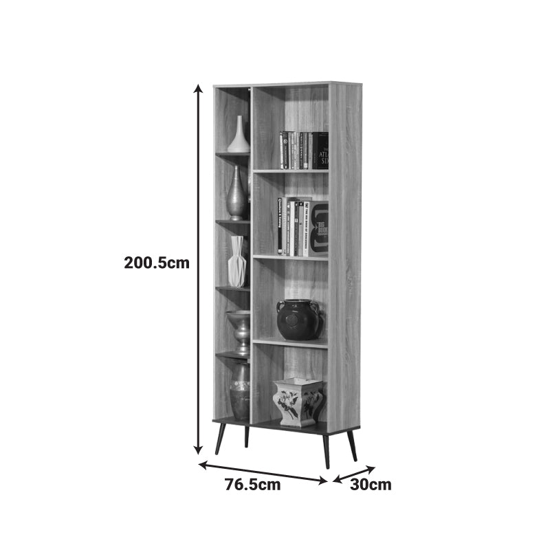 Βιβλιοθήκη Zezan σε Sonoma-Ανθρακί Απόχρωση 76.5x30x200.5