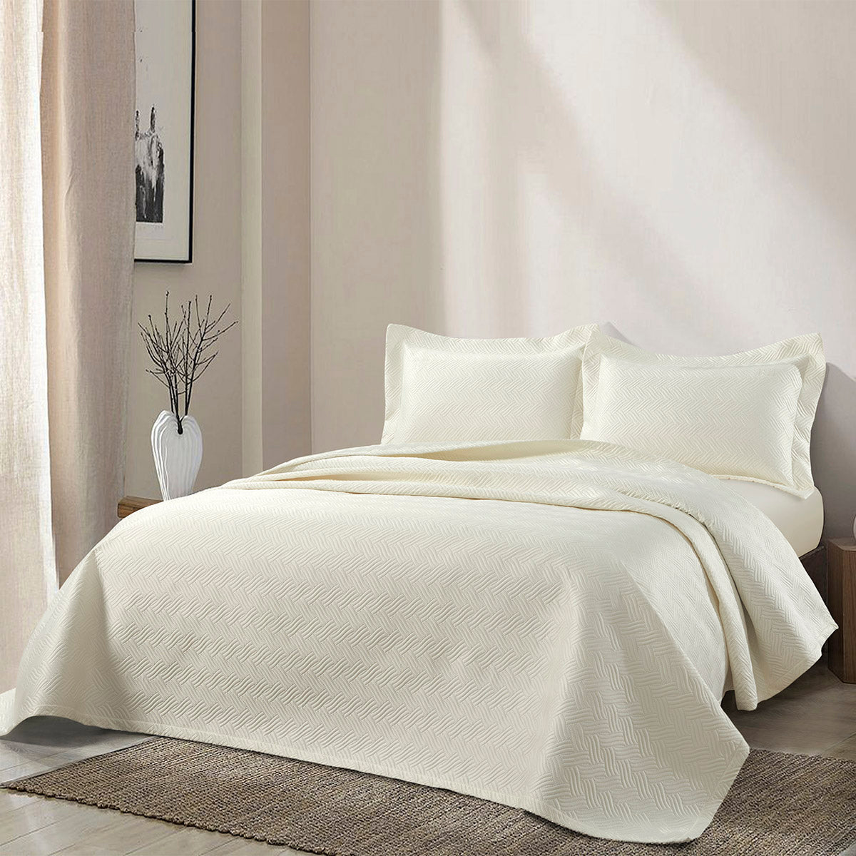 Σετ Κουβερλί Υπέρδιπλο Pixie Art 12314 230x250εκ Εκρού