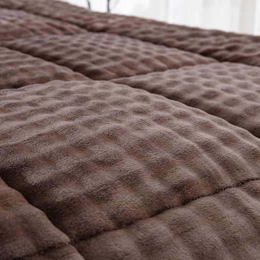 Κουβερτοπάπλωμα Υπέρδιπλο Art 12515 220x240εκ Μόκα