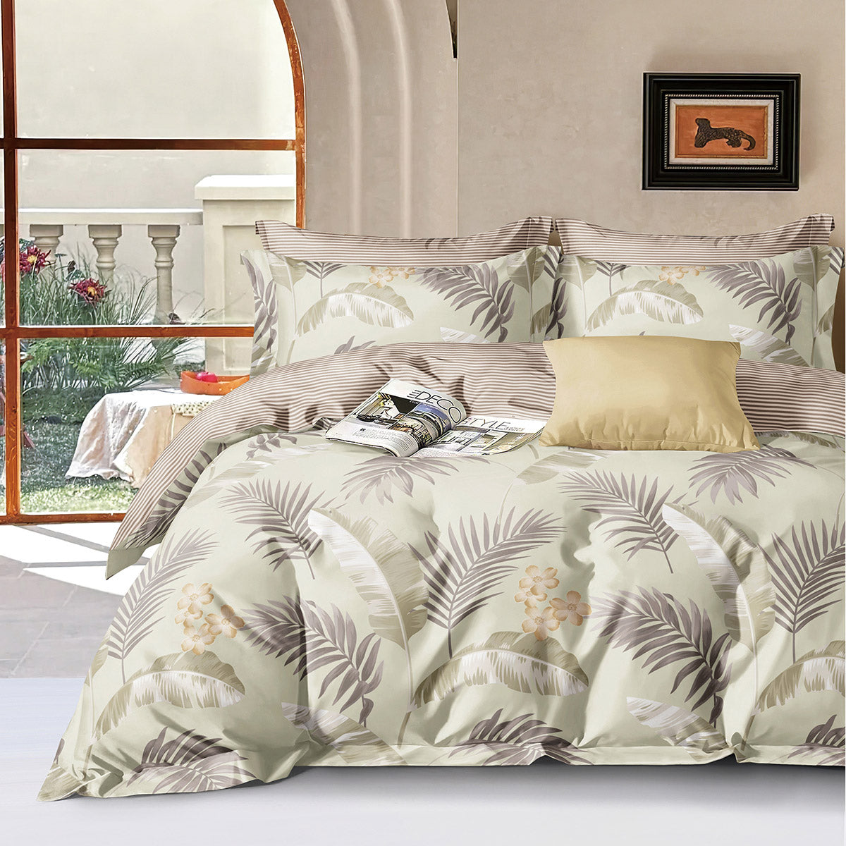 Σετ Παπλωματοθήκη Υπέρδιπλη Art 12621 Bizet 230x250εκ Πράσινο