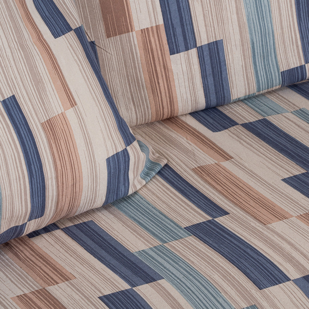 Σετ Σεντόνια Φανελένια King Size Candy Art 12633 270x260εκ Μπεζ-Μπλε