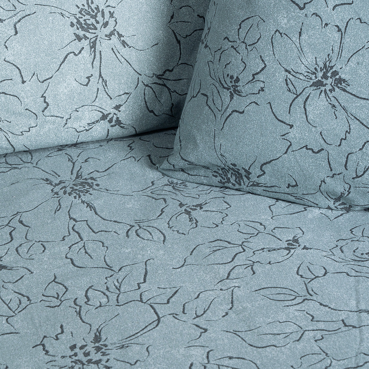 Σετ Παπλωματοθήκη Φανελένια Υπέρδιπλη Nebbiolo Art 12636 230x250εκ Πετρόλ