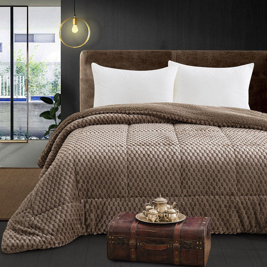 Κουβερτοπάπλωμα Μονό Art 12654 160x240εκ Μόκα