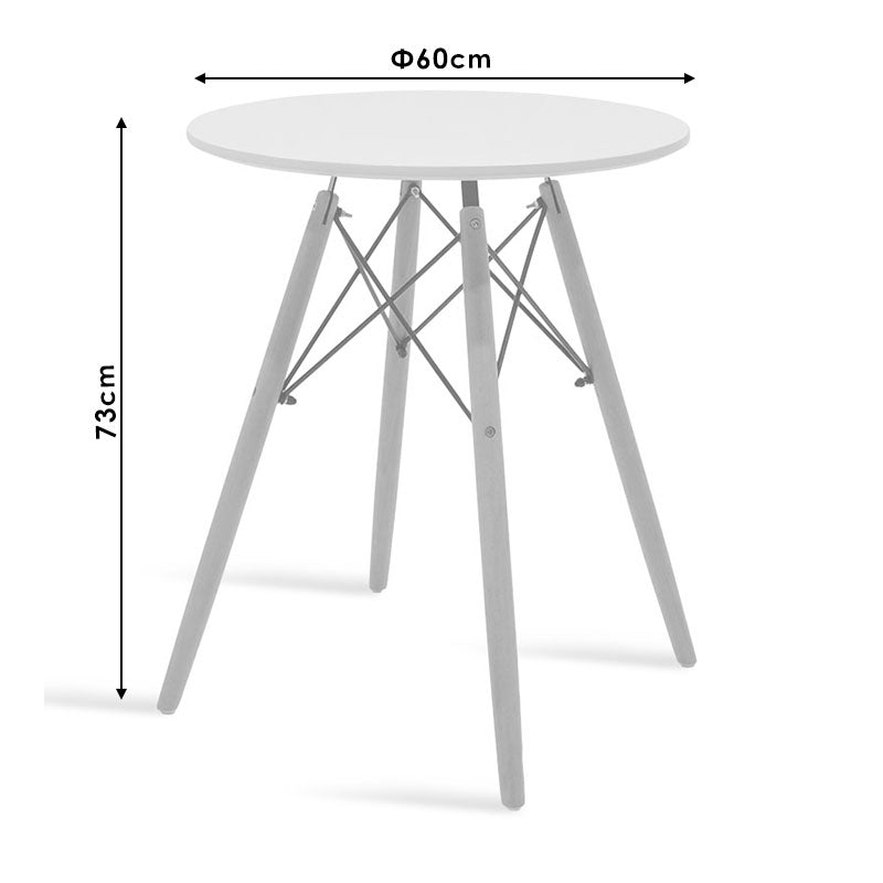 Τραπέζι Julita Φ60 Επιφάνεια MDF Λευκό