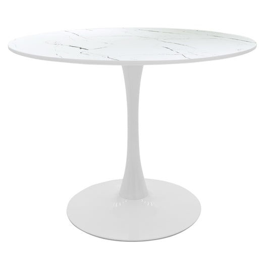 Τραπέζι Balou I MDF Λευκό Μαρμάρου Φ120X75
