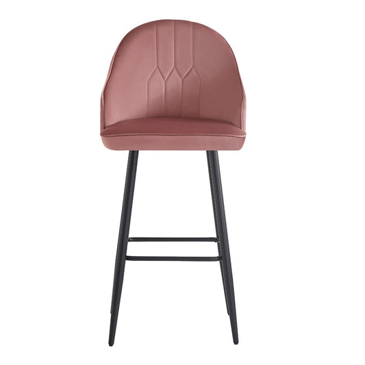 Σκαμπό Μπαρ Velva Βελούδο σε Σάπιο Μήλο Απόχρωση 49x63x102